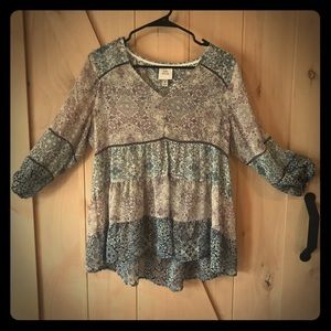 💕 Mixed Pattern Babydoll Top - Medium